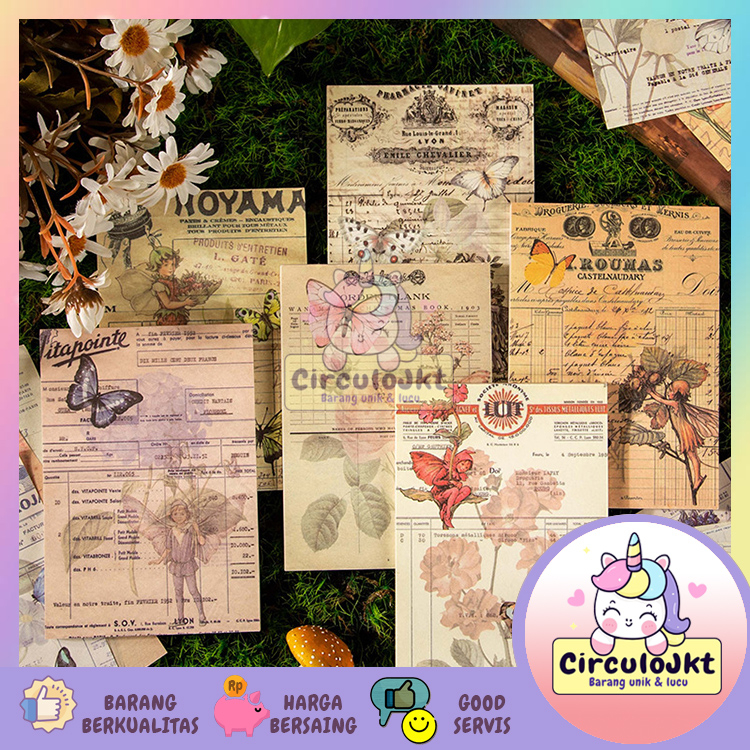 

Paper Decoration Elf Series Vintage Kertas Hias Dekorasi Diary Journal Aesthetic isi 50PCS