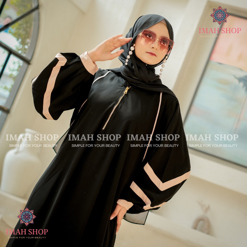 Abaya Gamis Dubai Turkey Turki 821 Ziper Busui