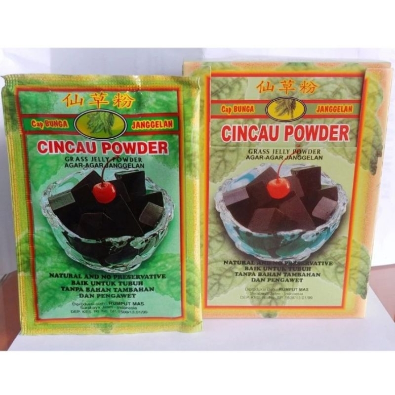 Bubuk Cincau cap Bunga Janggelan / Grass Jelly Powder