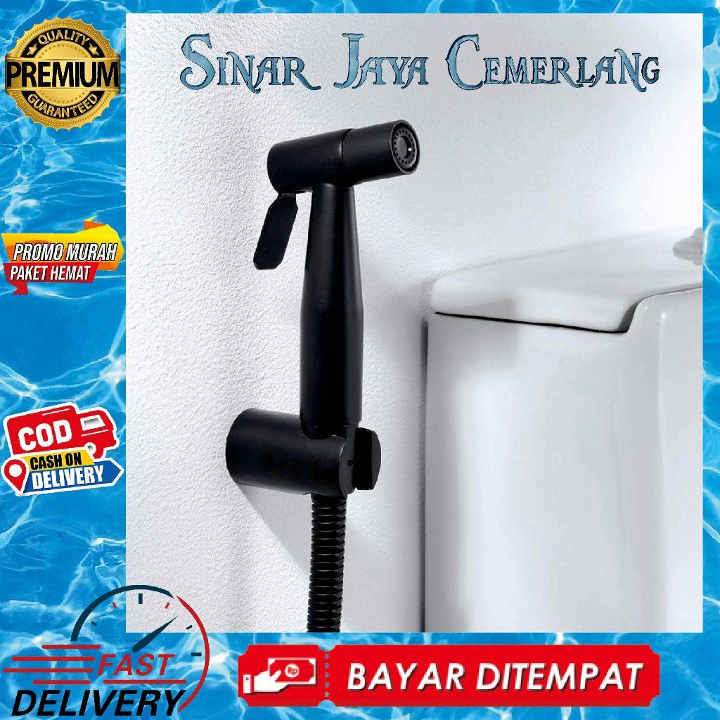 Jet Shower Bidet Hitam Stainless SUS 304 - Toilet Spray Bidet Black - Bidet Cebok Stainless SUS 304 