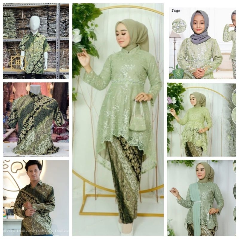 kebaya sarimbit keluarga couple kebaya modern ibu,ayah,anak