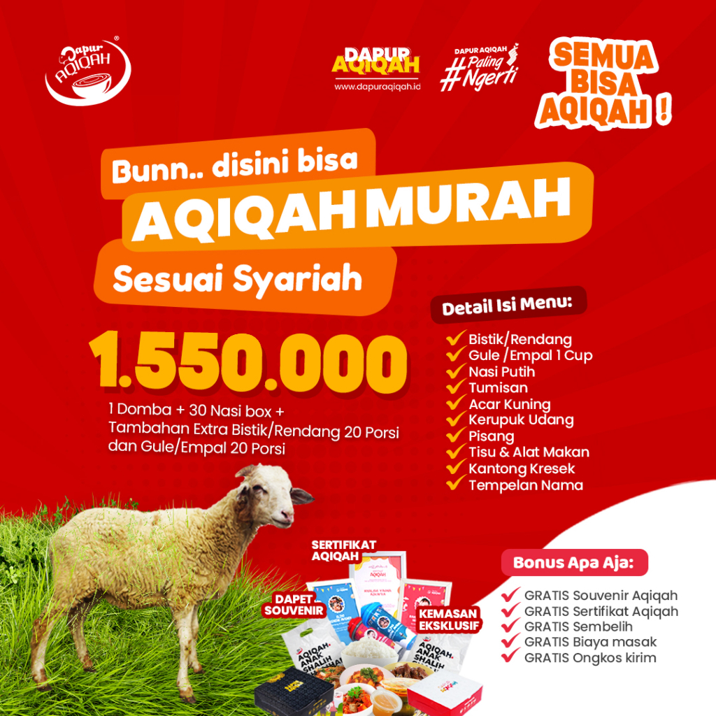 

Paket Aqiqah Anak Potong dan Masak Free Ongkir se Cirebon Dapur Aqiqah