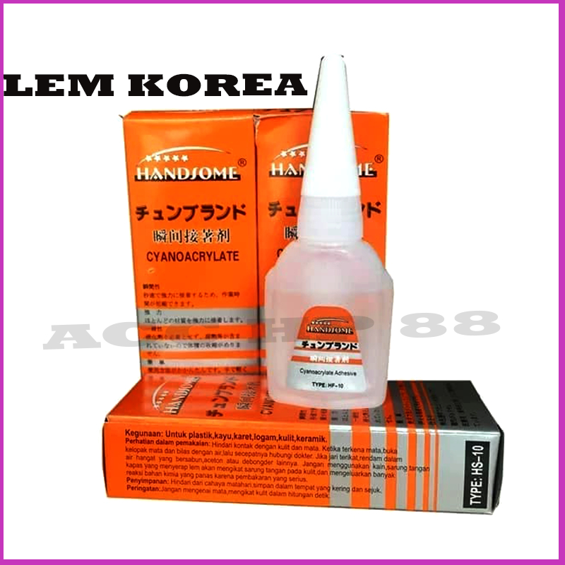 

Acchp Lem korea / Lem Cyanoacrylate Handsome HS-10 / asli grade 1 / Power glue / super glue