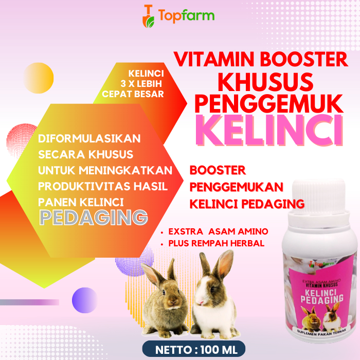 Vitamin Kelinci Cepat Gemuk / Vitamin Kelinci Biar Sehat / Vitamin Penggemuk Badan Kelinci / Vitamin