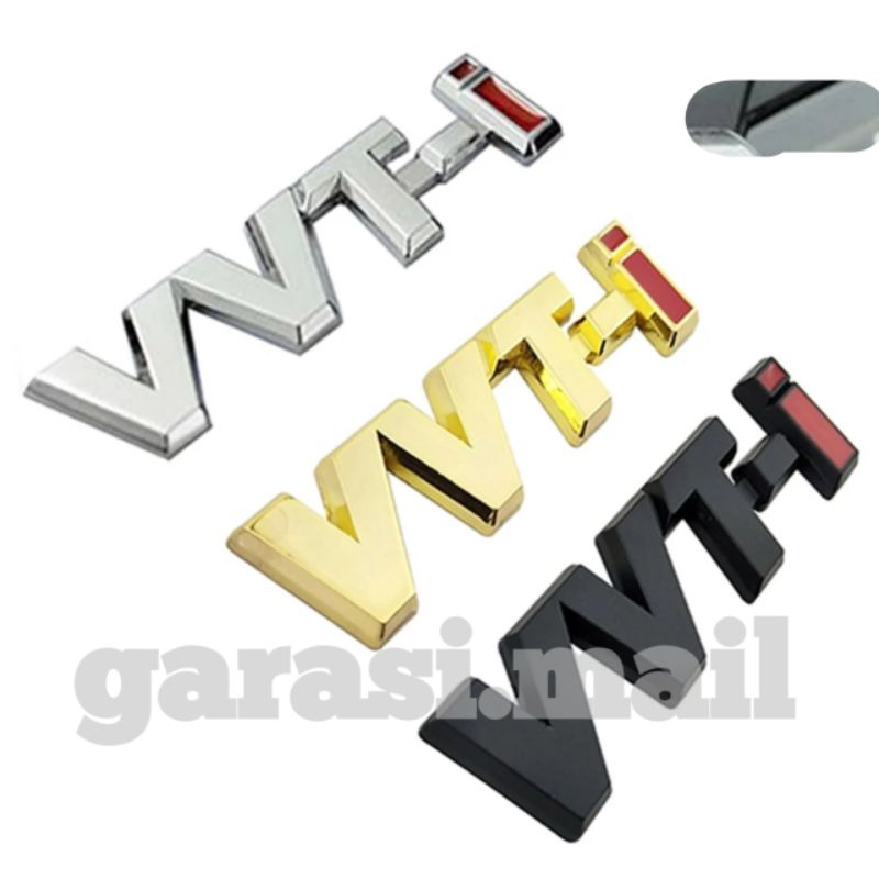 Emblem Badge Body Mobil Toyota VVT-i Besi Timbul vvti Metal Tulisan Logo Krom Silver Chrome Bodi Fen
