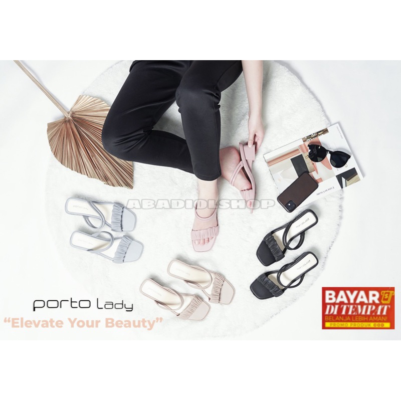 PORTO-SANDAL SLIP ON PORTO LADY ZKS WANITA TERMURAH / SANDAL WEDGES WANITA / SANDAL JELLY TALI WANIT