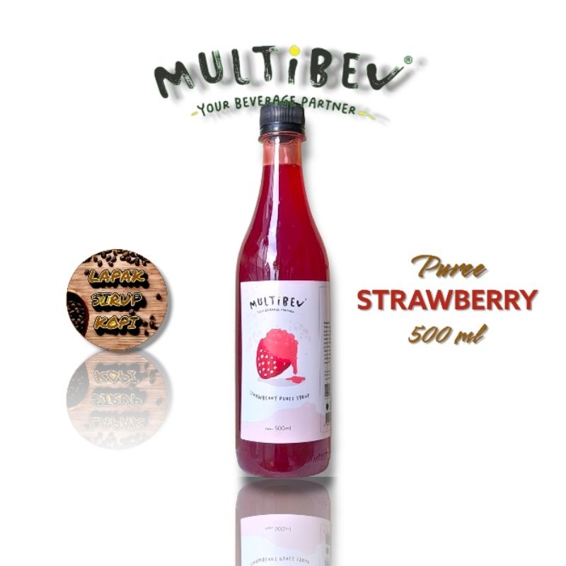 

Multibev - Strawberry puree 500ml - Sirup puree minuman rasa stroberi