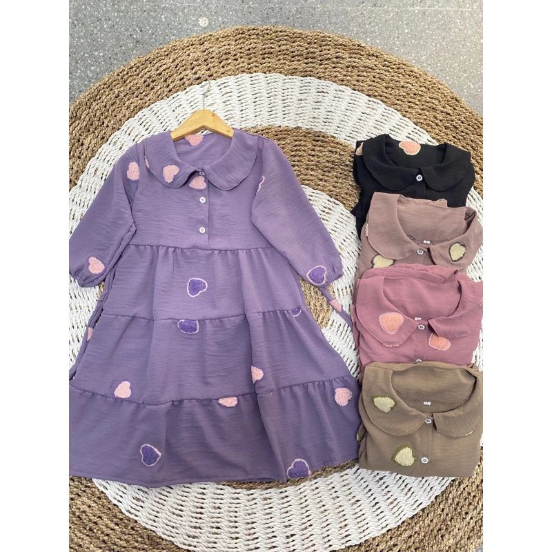 (Part 2) gamis Pompom couple ibu dan anak 1-10 tahun