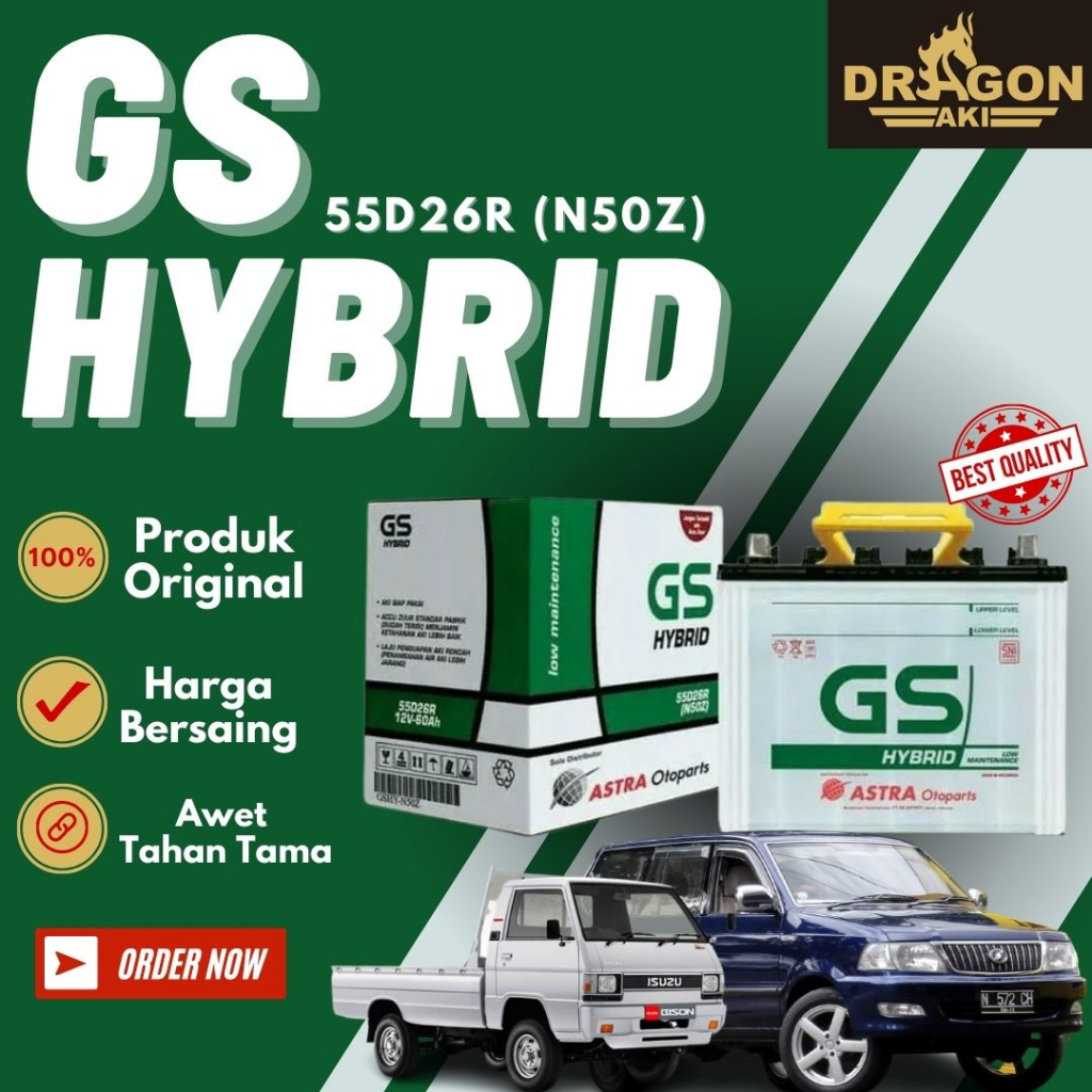 Aki mobil gs hybrid n50z