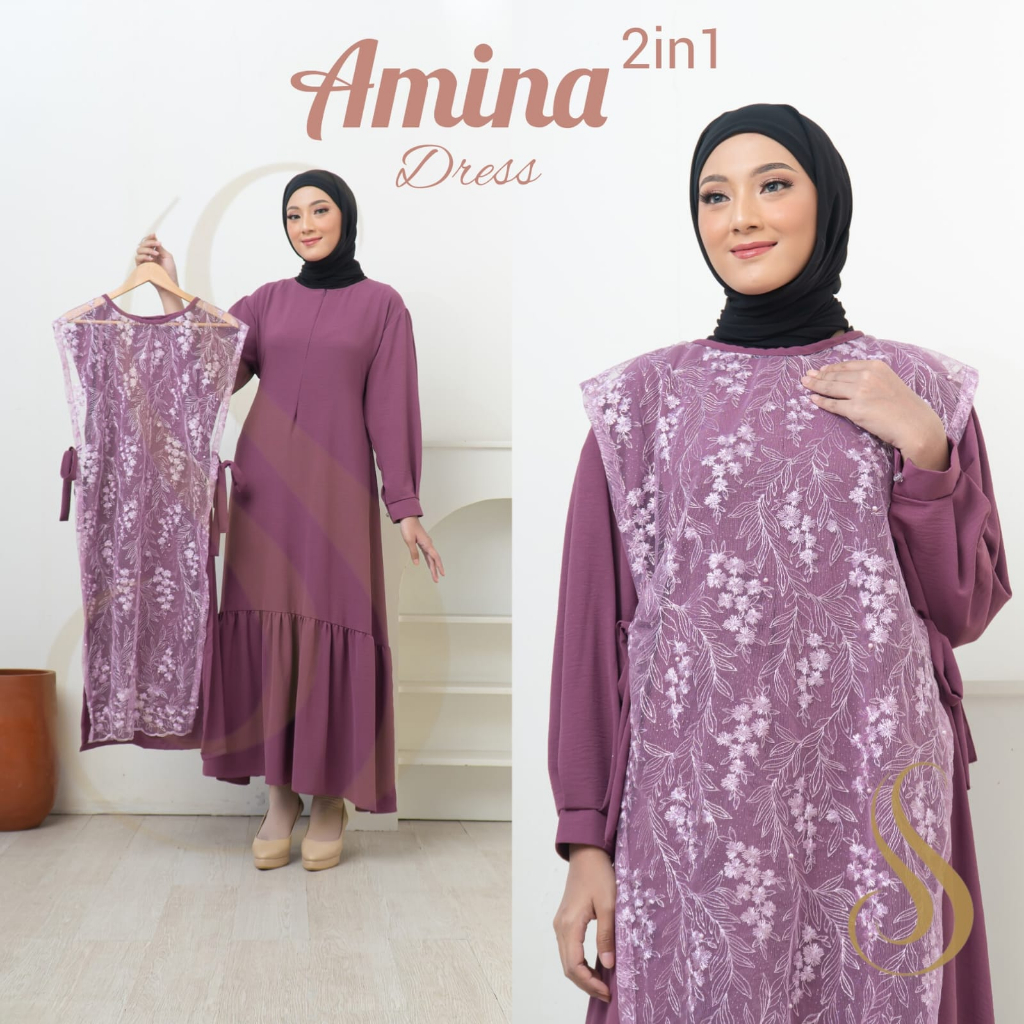 gamis jumbo 2 in 1 set outer gamis set outer lepas pasang gamis lebaran terbaru