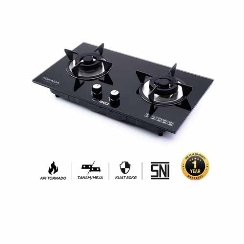 KOMPOR GAS TANAM NIKO KOKANA BLACK (2 TUNGKU)