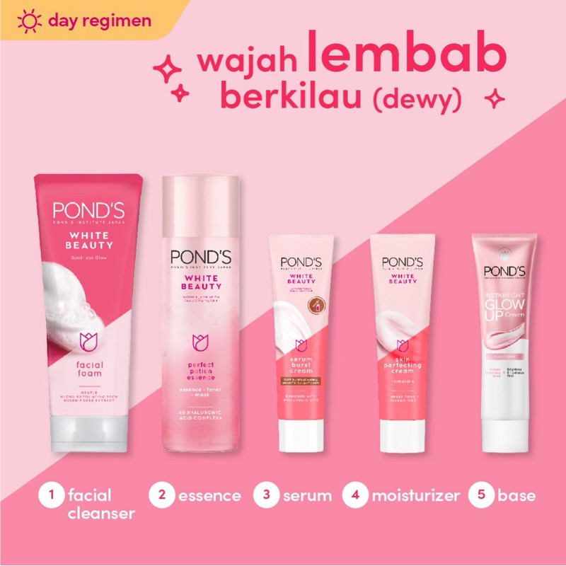 Ponds White Beauty Skin Perfecting Cream Bright Beauty Serum Day Cream Serum Burst Cream Facial Foam