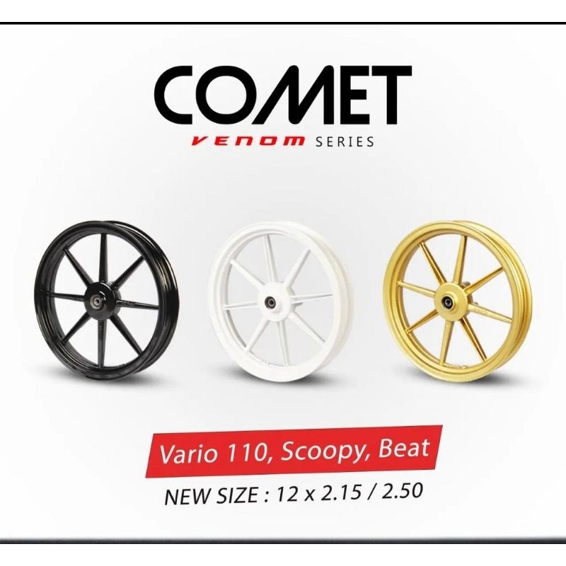 Velg V Rossi Comet Palang 8 Beat, Scoopy, Vario 110, Mio, Xeon, Genio, Mio M3, Soul GT, Soul GT Old 