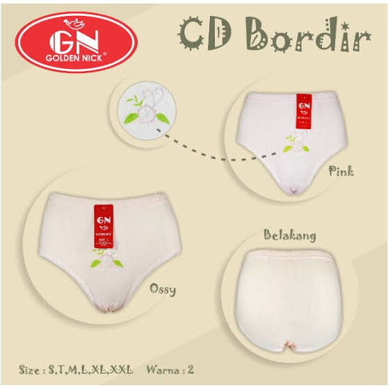 CELANA DALAM WANITA GOLDEN NICK BORDIR/ CD WANITA GOLDEN NICK BORDIR