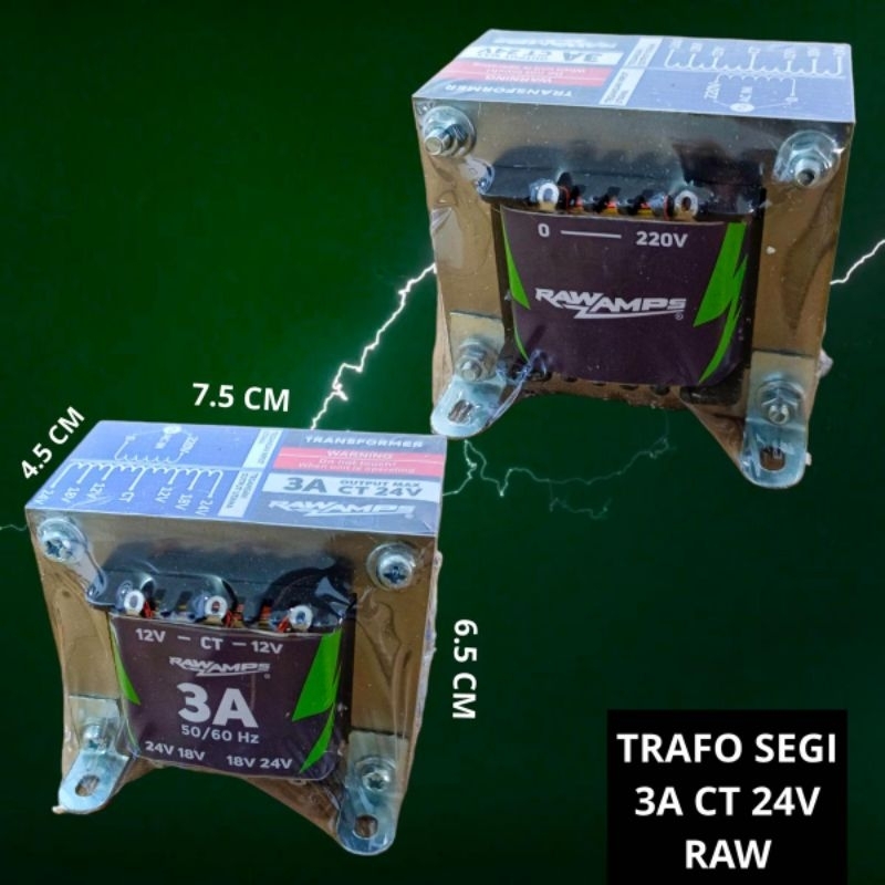 Trafo Segi 3A CT 24V RAW Travo Kotak RAWAMPS