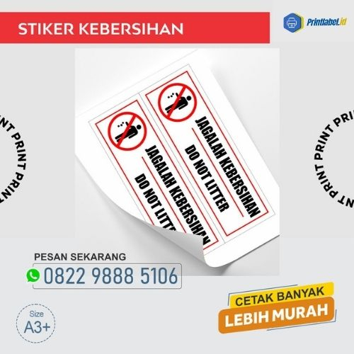 

CETAK STICKER VINYL PRINT STIKER JAGALAH KEBERSIHAN