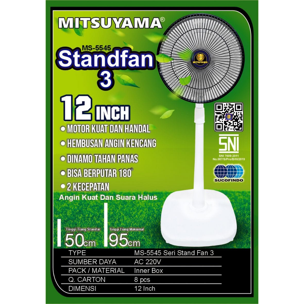 Pemanas Ruangan Listrik Mitsuyama MS-5545 - Putih, 2000W, Keramik, 3 Mode Pemanasan, Kontrol Digital