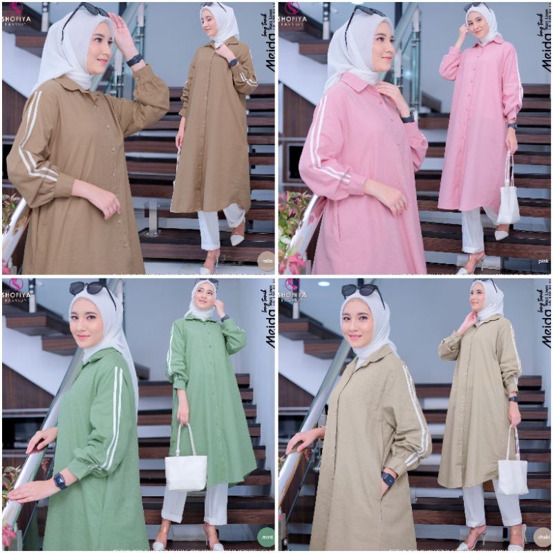 LONG TUNIK Original Shofiya FS Atasan Busui Linen Premium Polos / Meida