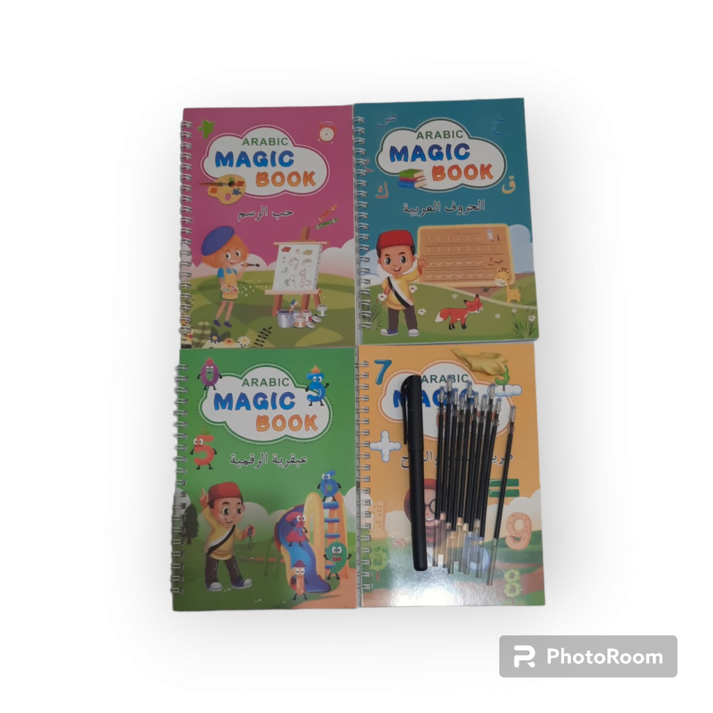 Buku Latihan Menulis Bahasa Arab Arabic Magic Book Iai 4 Buku, Pen, Refill - TBM