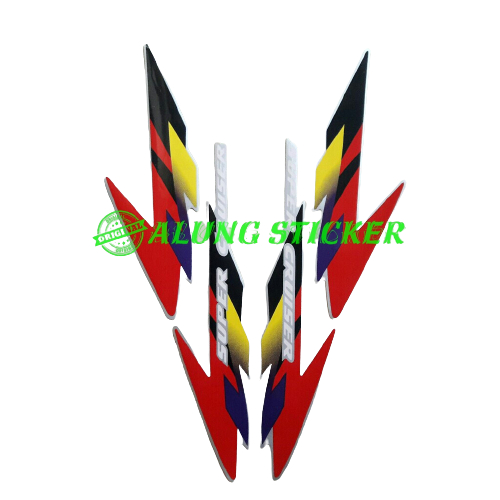 STIKER STRIPING BODY MOTOR HONDA TIGER 1997 SILVER