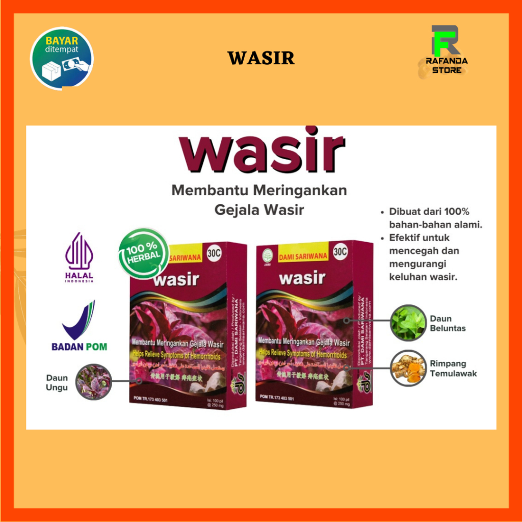 

Herbal WASIR 100 Pil Meringankan Wasir