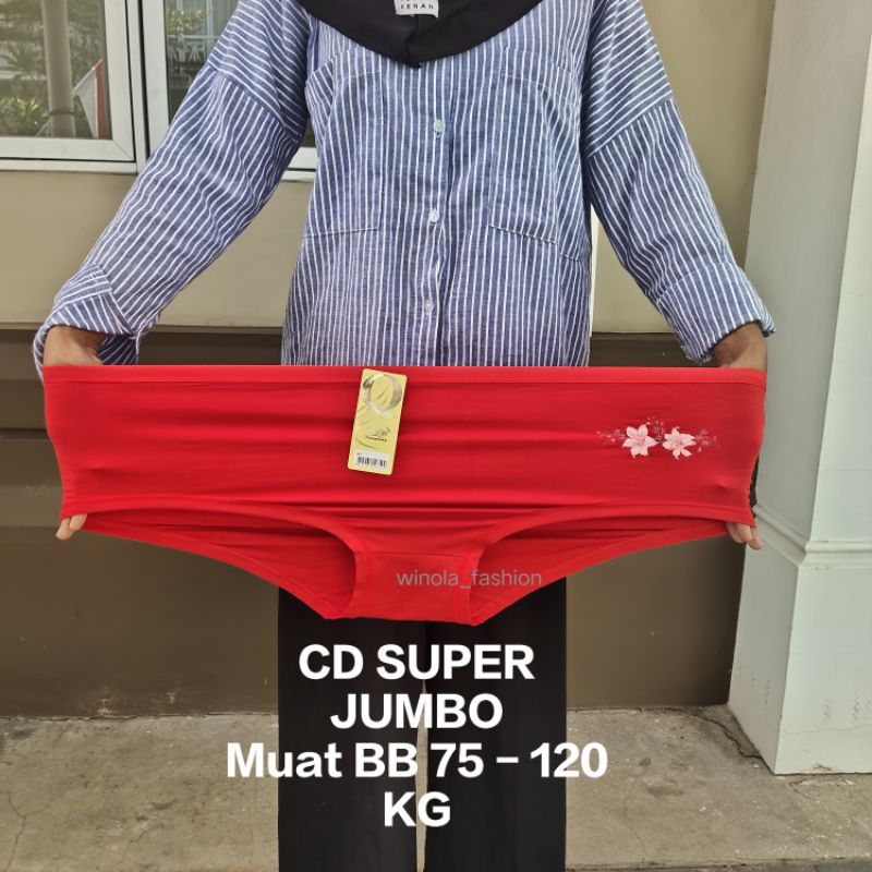Celana Dalam SUPER JUMBO / CD Wanita Big Size Muat BB 75 - 120 kg Bahan Katun Adem - HUAYITING JUMBO