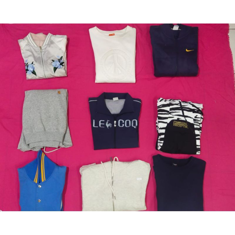 Borongan Hodi Brend CENTANG Bulang,LE COQ,NIKE Zebra,Carhatt,SUKAJAN BOL-BAL,Vesty,Cn Polham