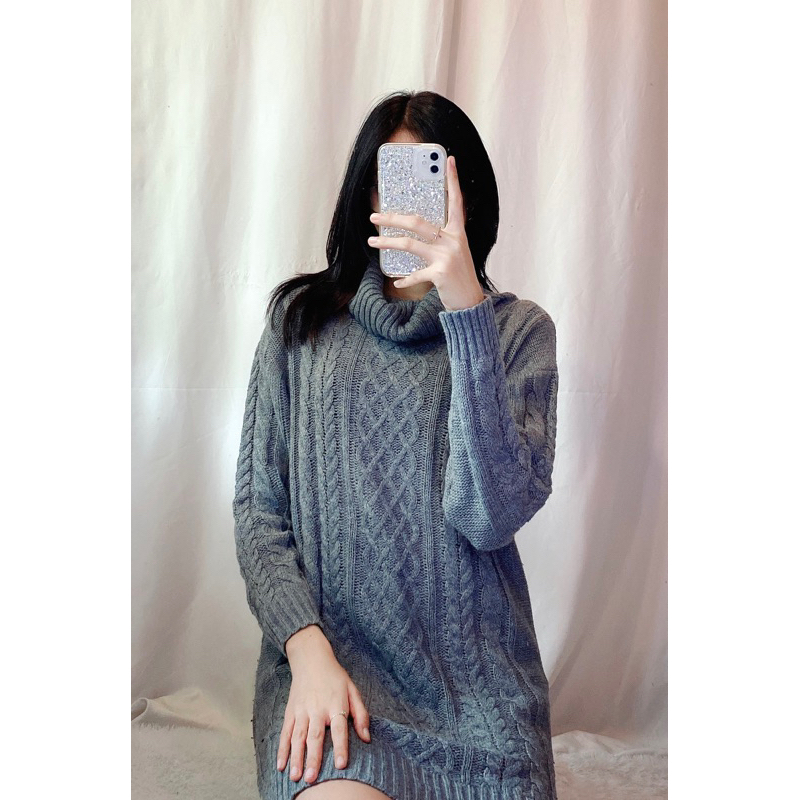 grey cable knit