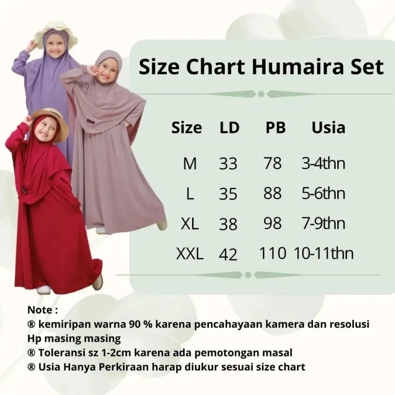 Termurah Ummi - Setelan Baju Gamis Syari Anak Perempuan Polos Humairah Warna Smoke Usia 3-11Tahun