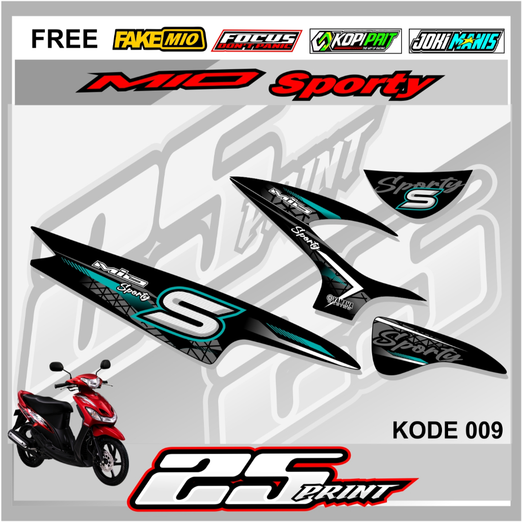 Sticker striping mio sporty 2008 2009 2010 2012 2013 stiker variasi yamaha mio sporty 009