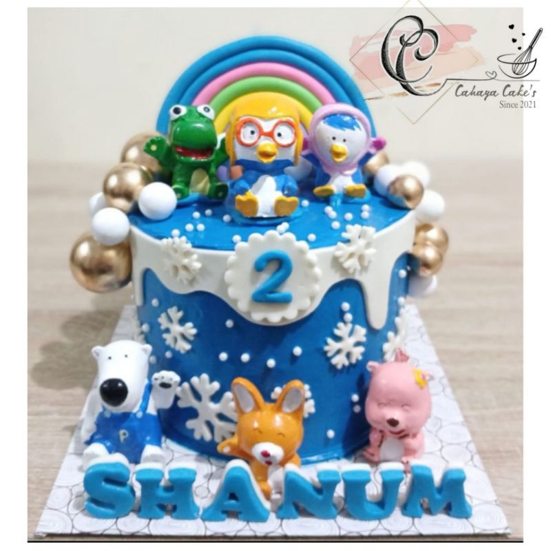 

Kue Ulang Tahun Pororo / Pororo Cake / Kue Ultah Karakter Pororo