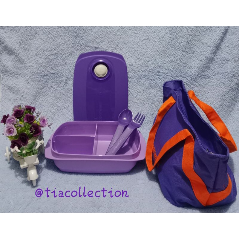 lunch set byo tupperware ungu import