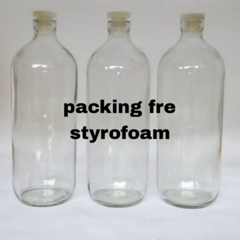 BOTOL KACA BENSIN 1LITER, BOTOL JUS 1LITER BOTOL BELING KACA