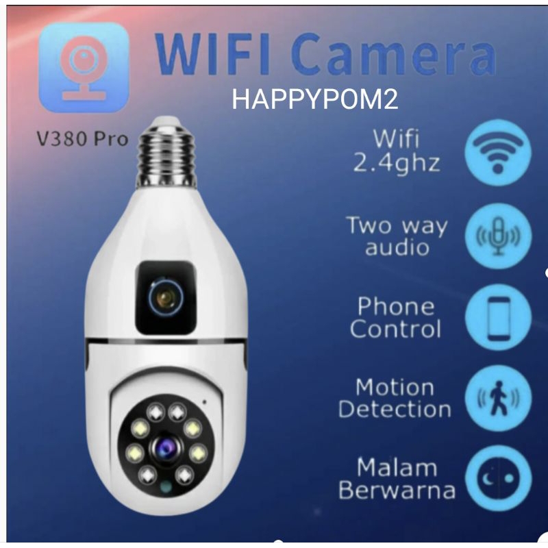 CAMERA CCTV WIFI V380 PRO/ V380 DUAL CAMERA BENTUK BOHLAM LAMPU2