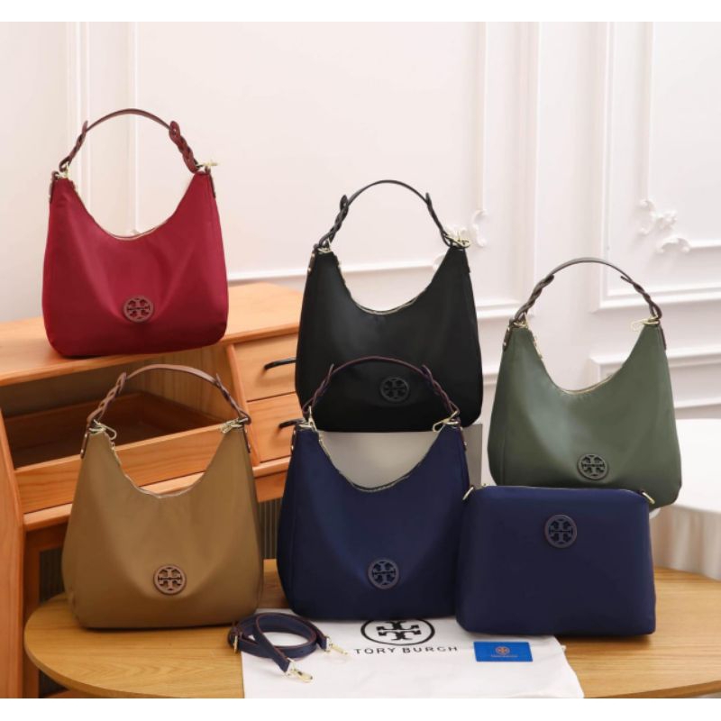 Tas wanita cantik impor Prada Leather Hobo 2in1 kualitas bagus murah