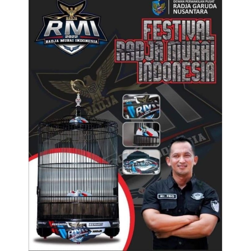 SANGKAR MURAI RADJA RMI DECAL PVC NO 2 KOMPLIT//AKSESORIS