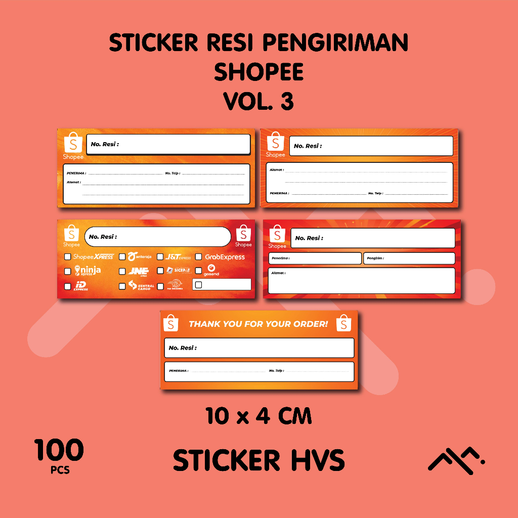 

[100 PCS] Stiker Resi Murah | Sticker Resi Pengiriman Shopee . VOL. 3