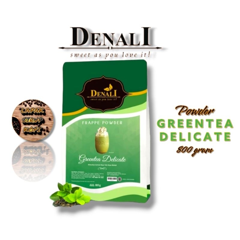 

Denali - Greentea delicate powder 800gr - bubuk minuman rasa greentea