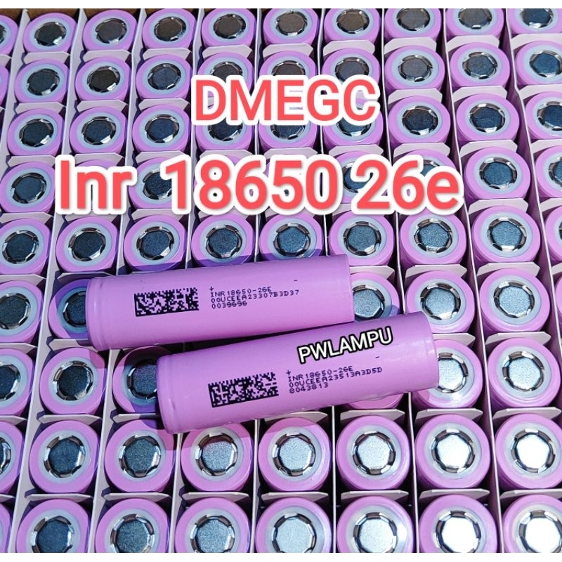 BATERAI18650  DMEGC INR18650-26E  15A  BARU  3,7VOLT  ORIGINAL