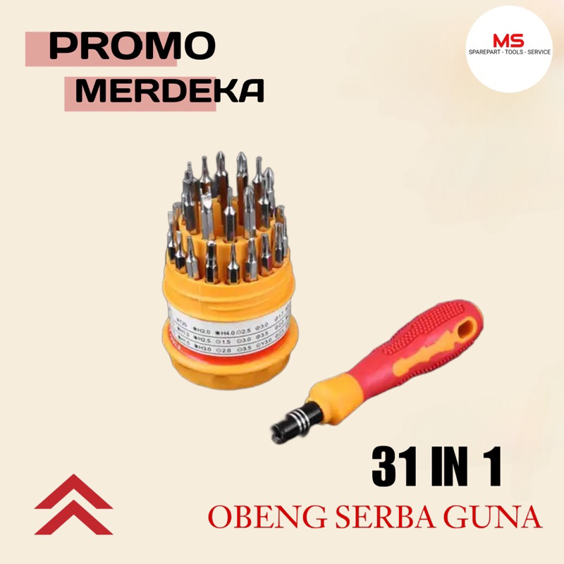 Obeng Set Lengkap 31 in 1- Obeng Mini Service Elektronik HP