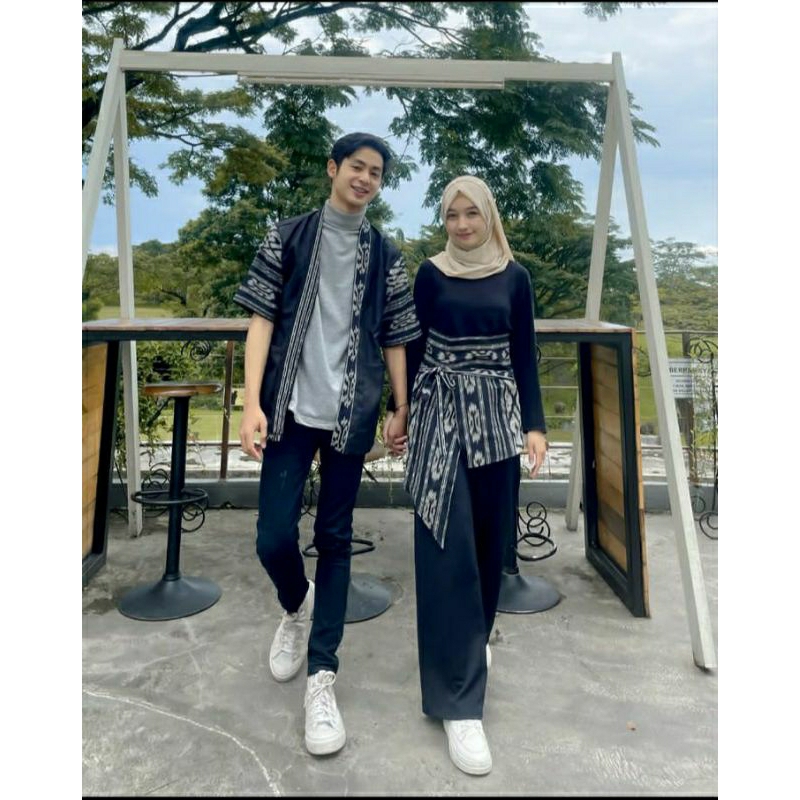 Baju Couple Tenun - Couple Pasangan - Obi Belt Tenun - Kimono Tenun