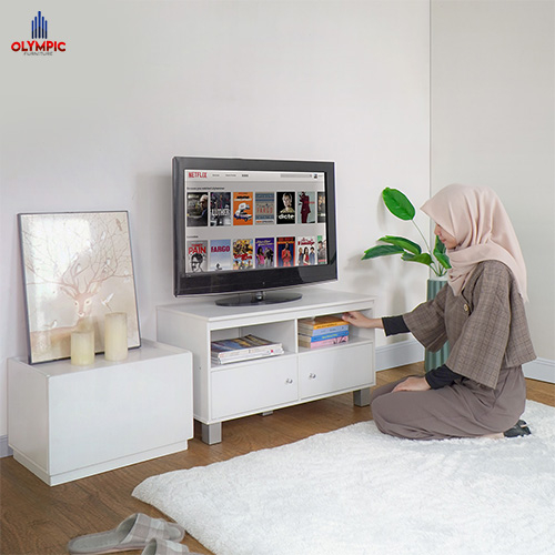 Rak Tv minimalis 80 cm Meja tv Rak Serbaguna murah Rubik 01 Bandung