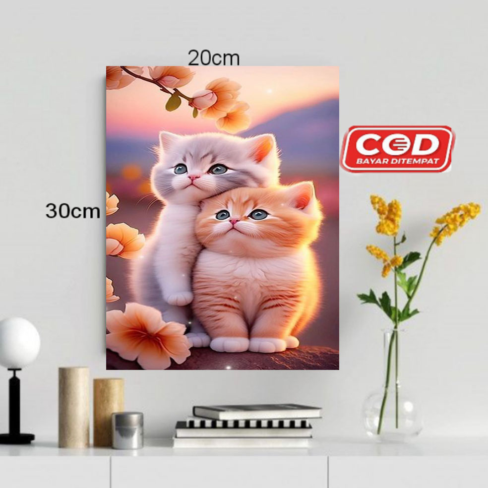 HIASAN DINDING GAMBAR KUCING/POSTER KAYU GAMBAR KUCING/PAJANGAN DINDING RUMAH/WALLDECOR