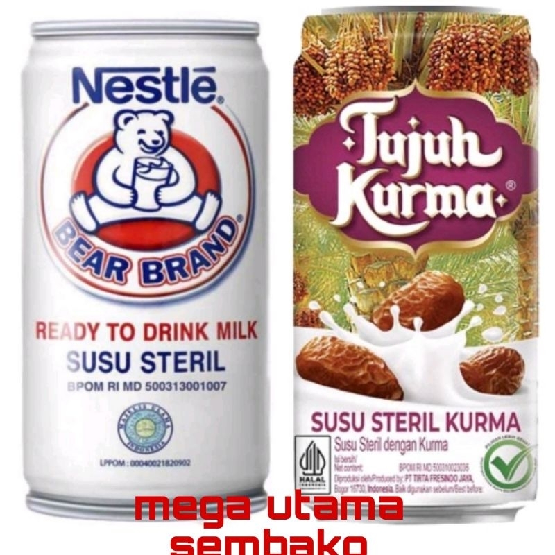 

BEAR BRAND susu beruang / Susu tujuh Kurma 189 ml per Kaleng / 7 kurma per pcs