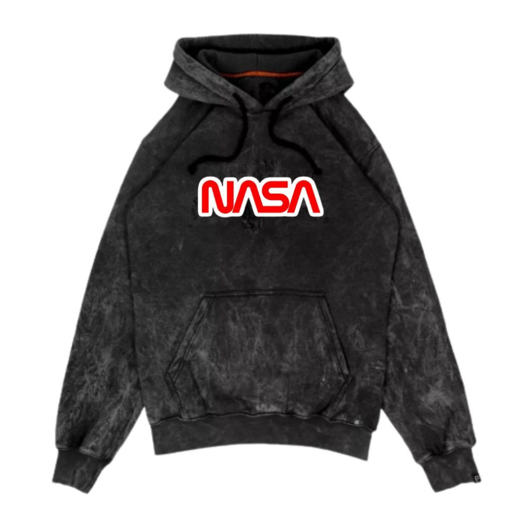 Nasa Jumper Sweater Hoodie Black Sandwash Original