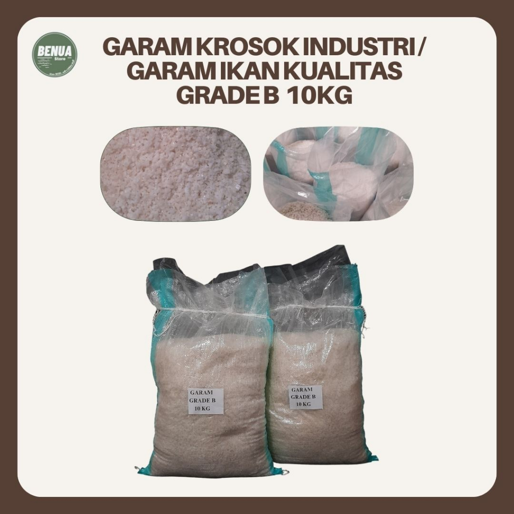 

Garam Krosok / Garam Kristal / Garam Ikan Karungan 10kg / Garam Kasar Lokal Karungan Kualitas GRADE B 10kg