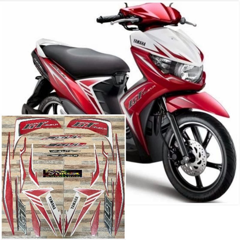 stripping sticker lis standar ori yamaha mio soul gt street 115 2013 2014 warna merah