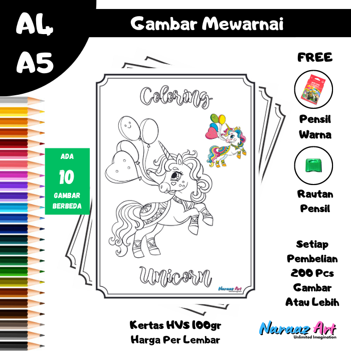 

Gambar Mewarnai Unicorn Versi 01 Gambar Sketsa Bukan Buku SD TK