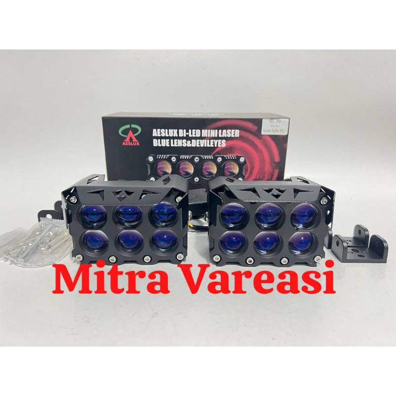 SQL 6 MATA AESLUX BL 70 LENSA BLUE LENS LAMPU MINI PROJECTOR LASER GUN 6 AESLUX