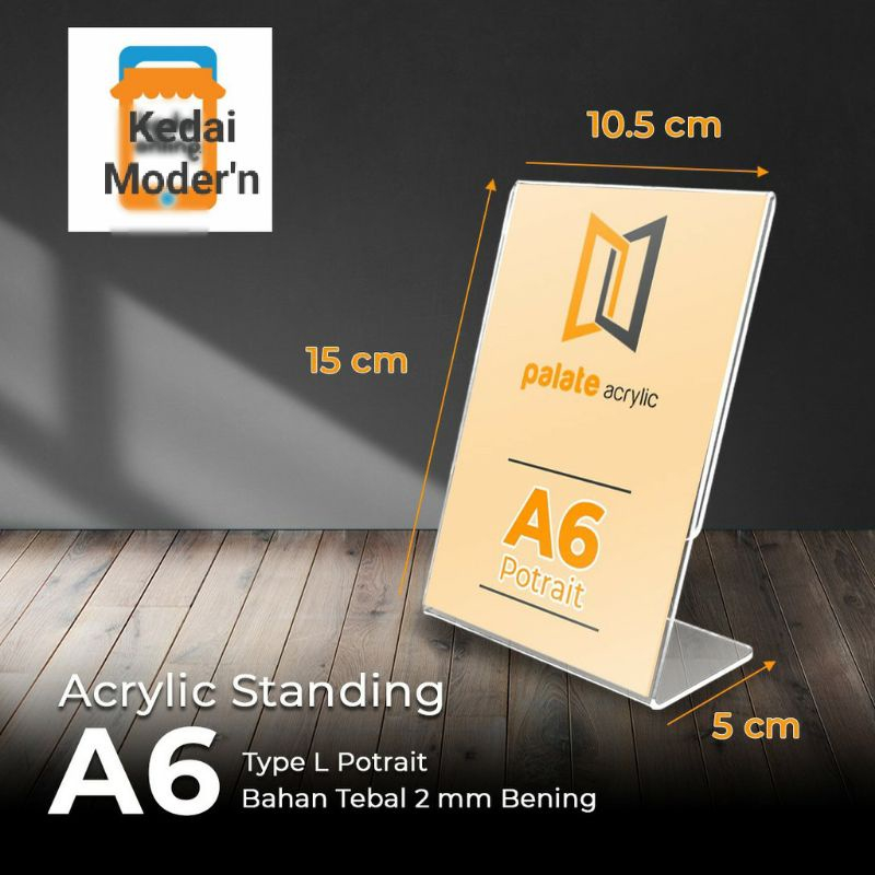 

tempat Brosur Akrilik A6/Akrilik/Model L